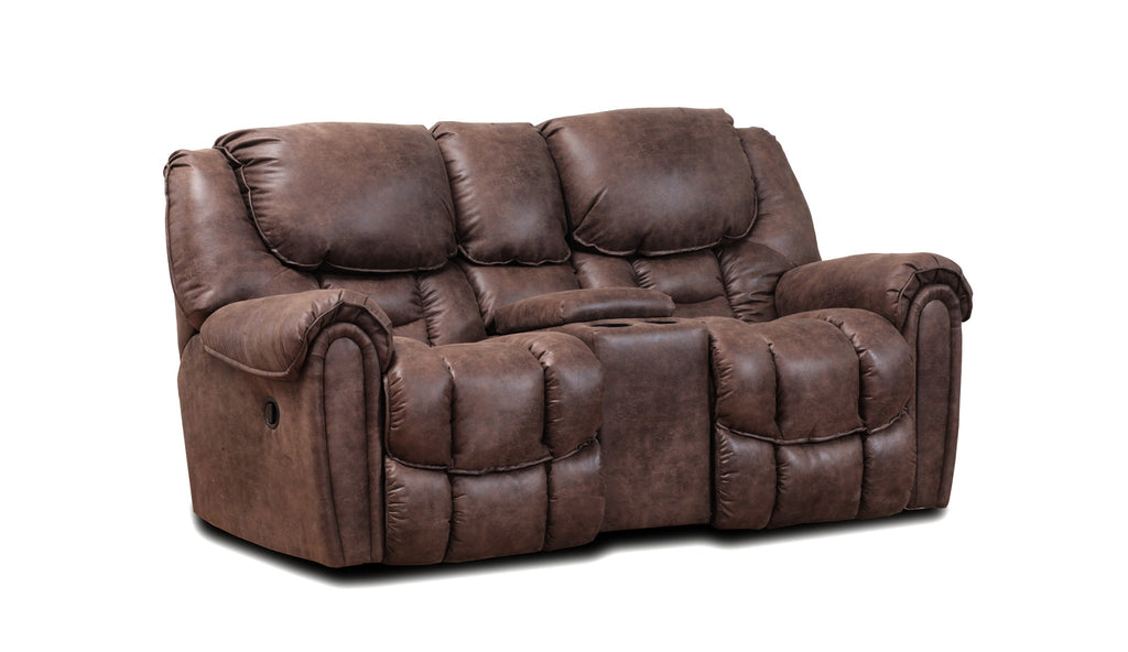 Del Mar Reclining Console Loveseat- Mocha