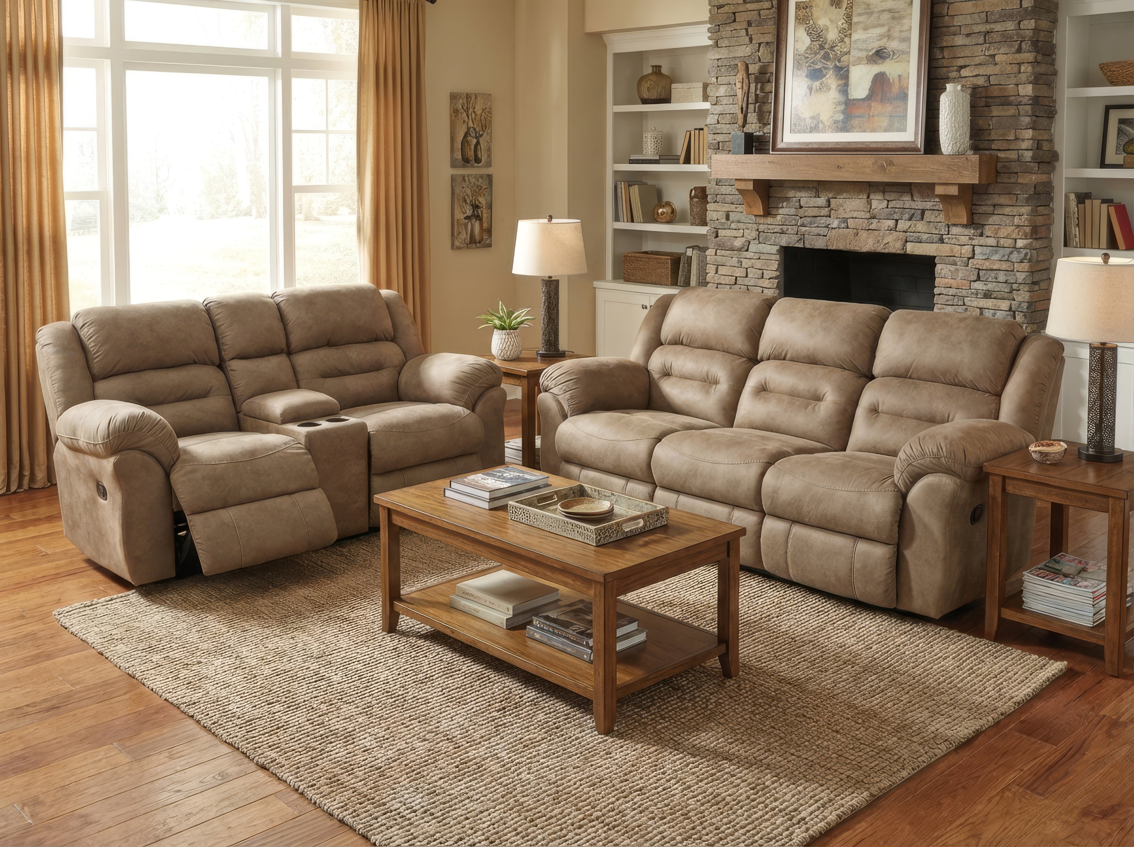 Gambler Reclining Sofa-Truffle