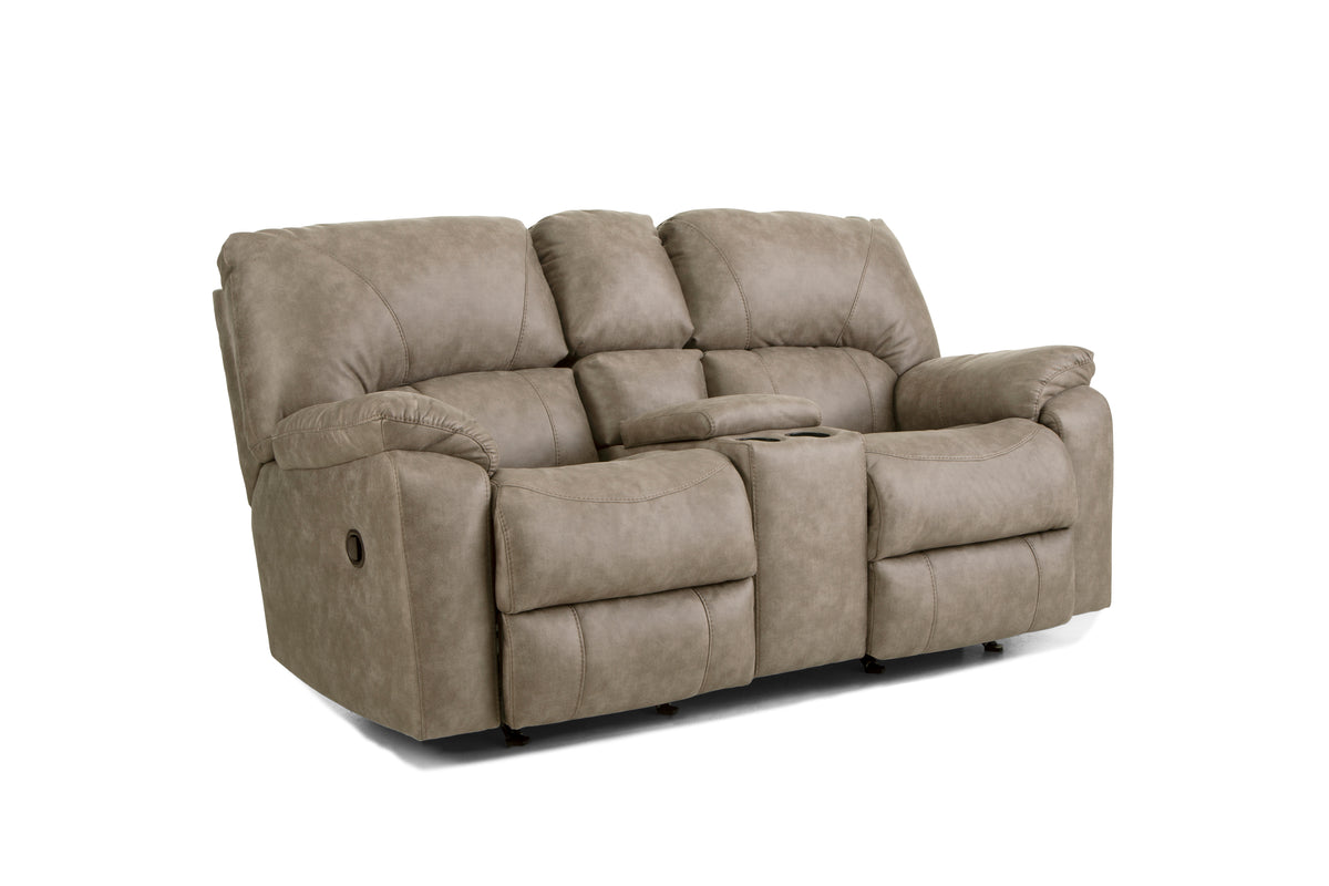 Sapphire Reclining Console Loveseat- Fog