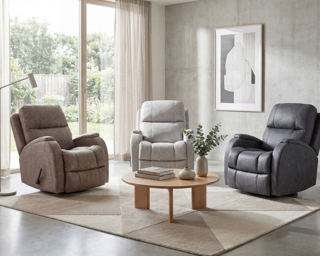 Zena Swivel Recliner-Taupe