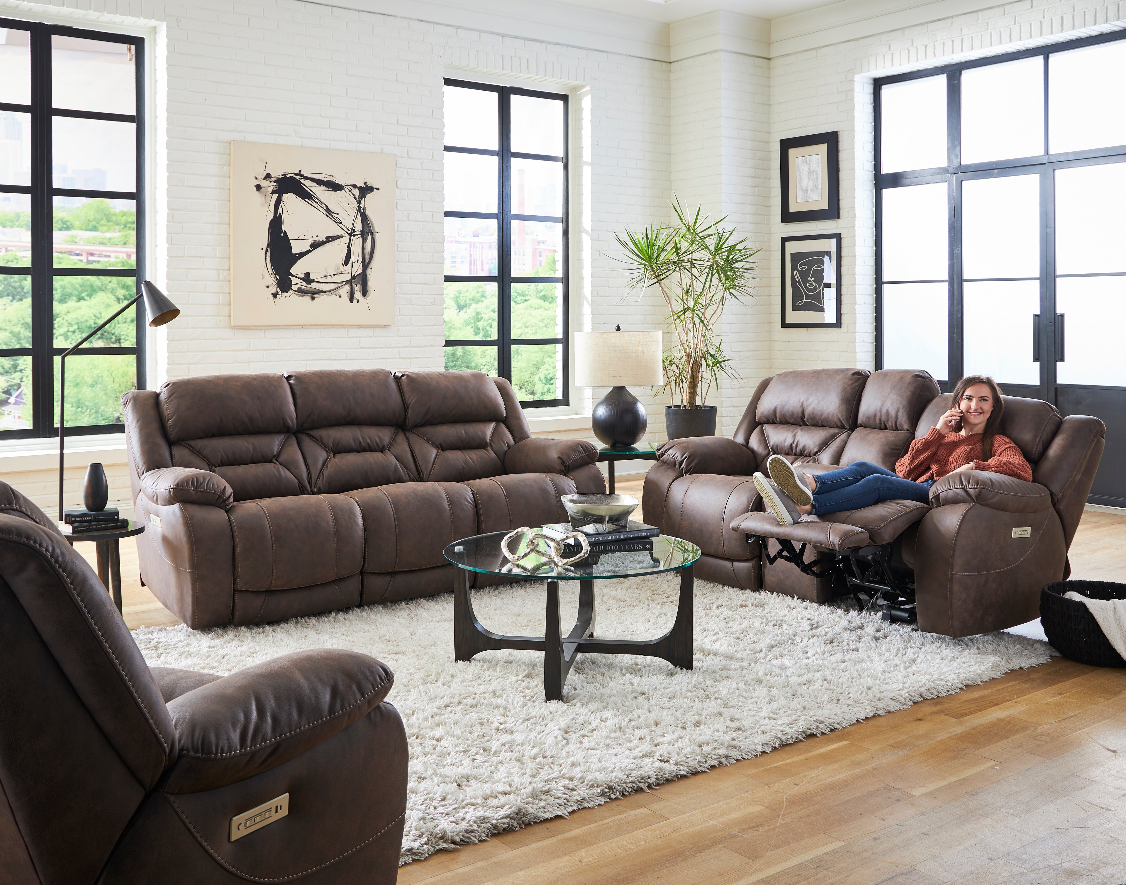 Skywalker Reclining Sofa- Walnut