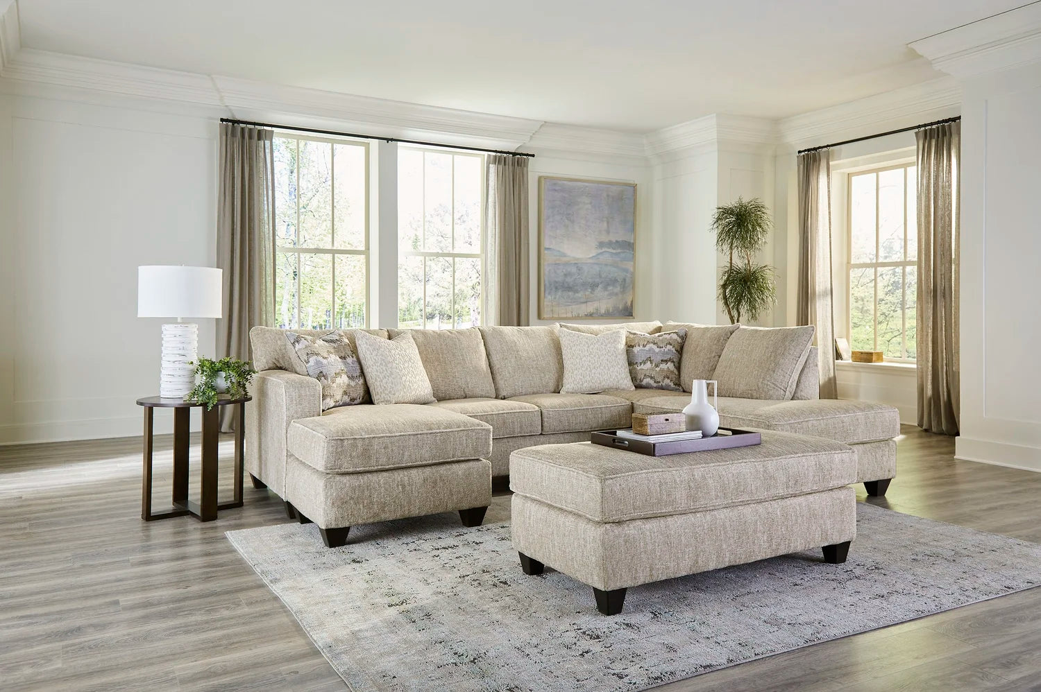 Moose Lake Sand Sectional w/ottoman
