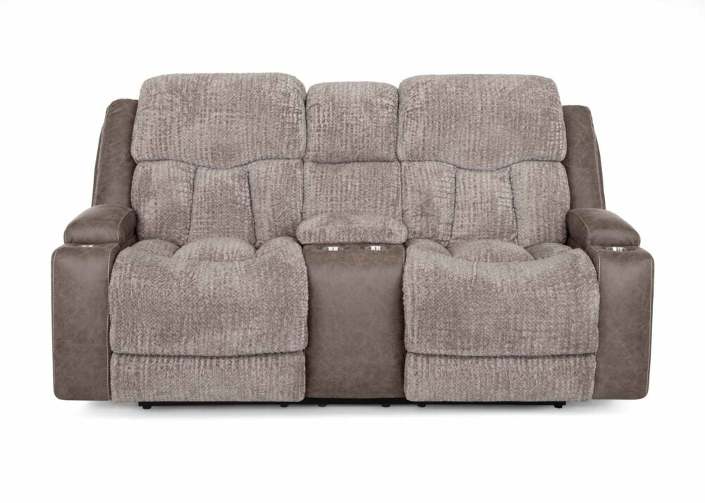 Denali Console Loveseat-Euphoria Smoke/Boswell Dove