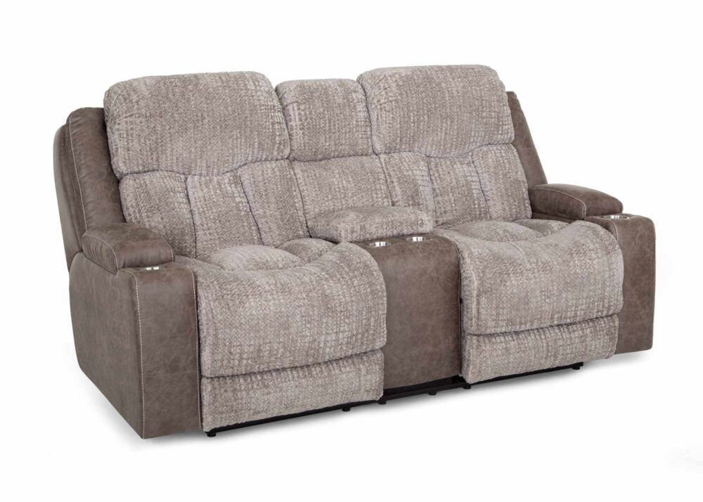 Denali Console Loveseat-Euphoria Smoke/Boswell Dove