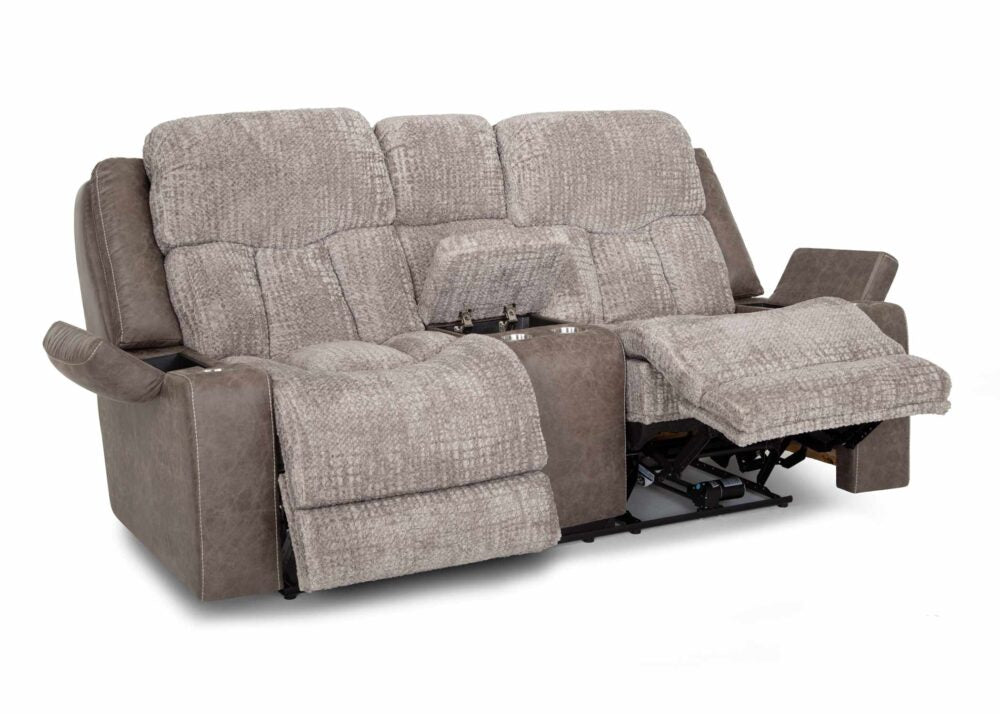 Denali Console Loveseat-Euphoria Smoke/Boswell Dove