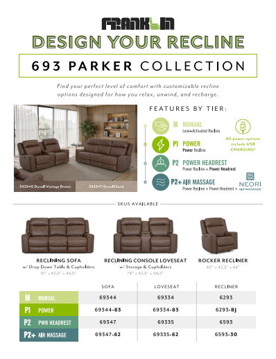 Parker Rocker Power Recliner- Duvall Vintage Brown