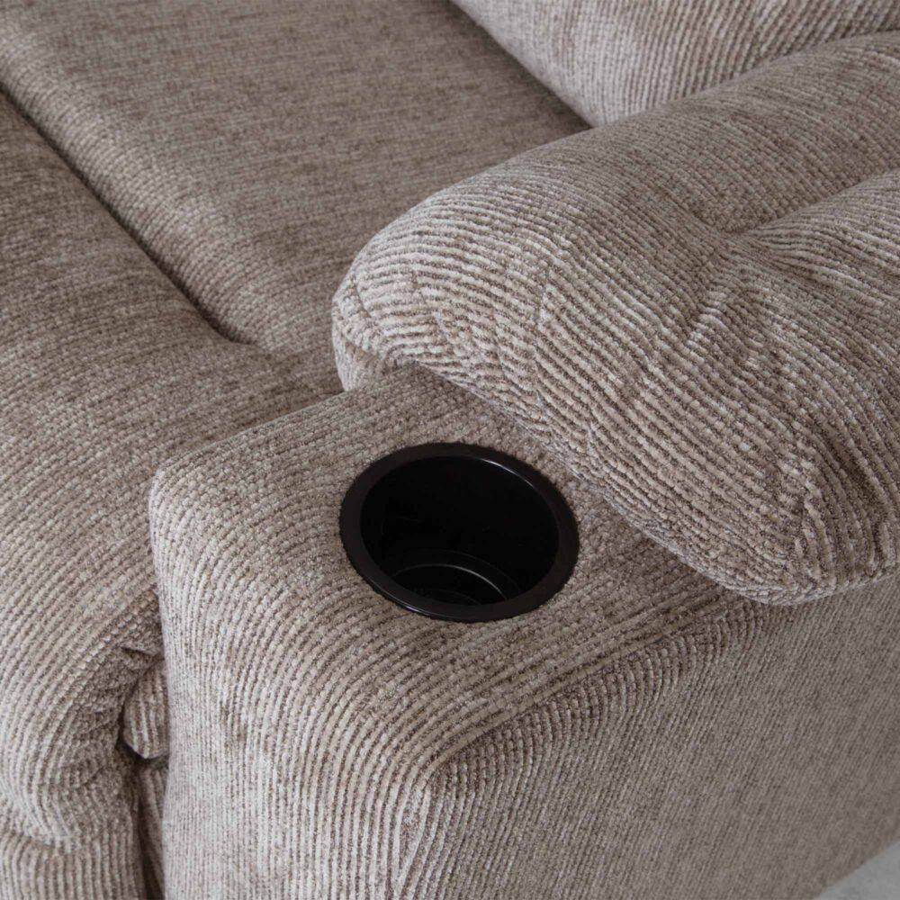 York Fabric Recliner-Parker Stone