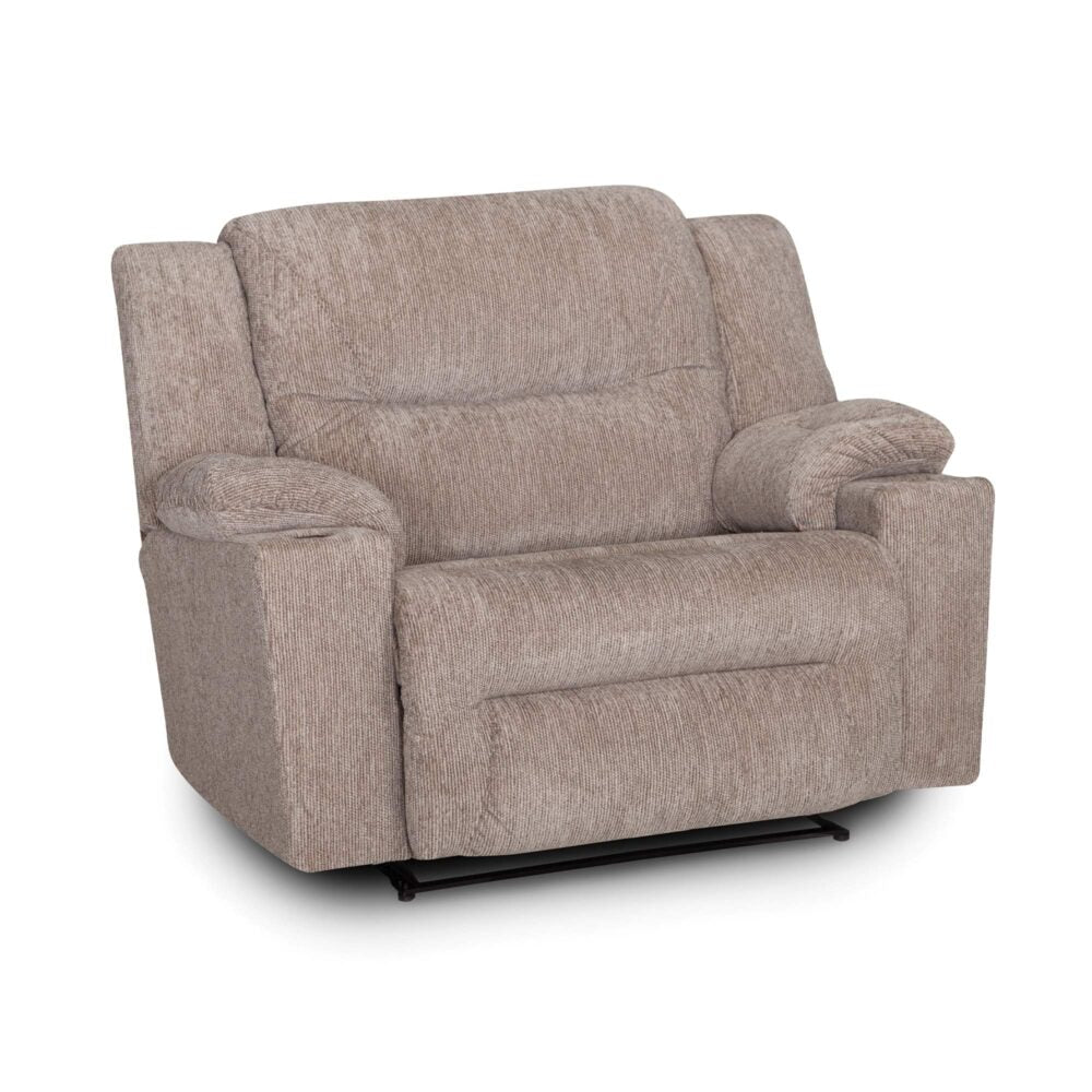 York Fabric Recliner-Parker Stone