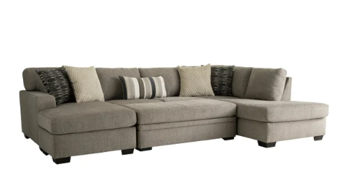 Bri Pewter Sectional/Ottoman