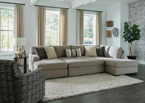 Bri Pewter Sectional/Ottoman