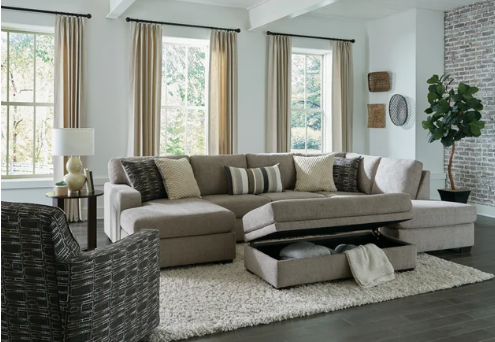 Bri Pewter Sectional/Ottoman