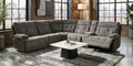 6 Piece Modular Reclining Sectional-2 Tone