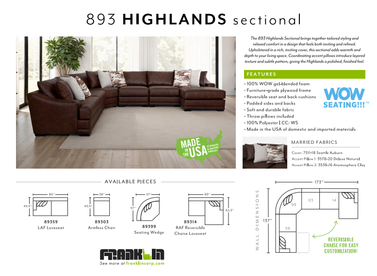 893 Highlands Stationary Sectional- Seattle Auburn