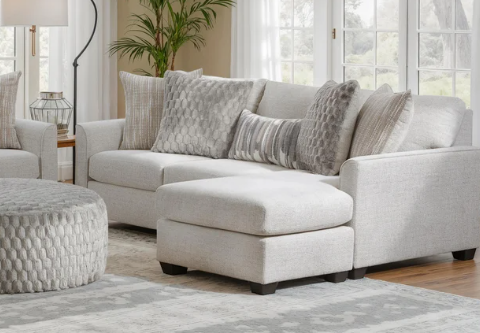 Irving Cream Sofa Chaise with Dropdown