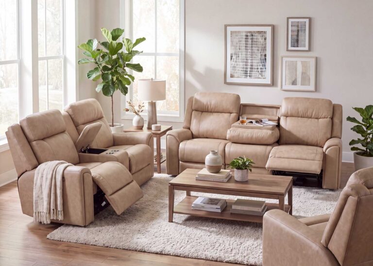 Parker Reclining Console Loveseat- Duvall Sand